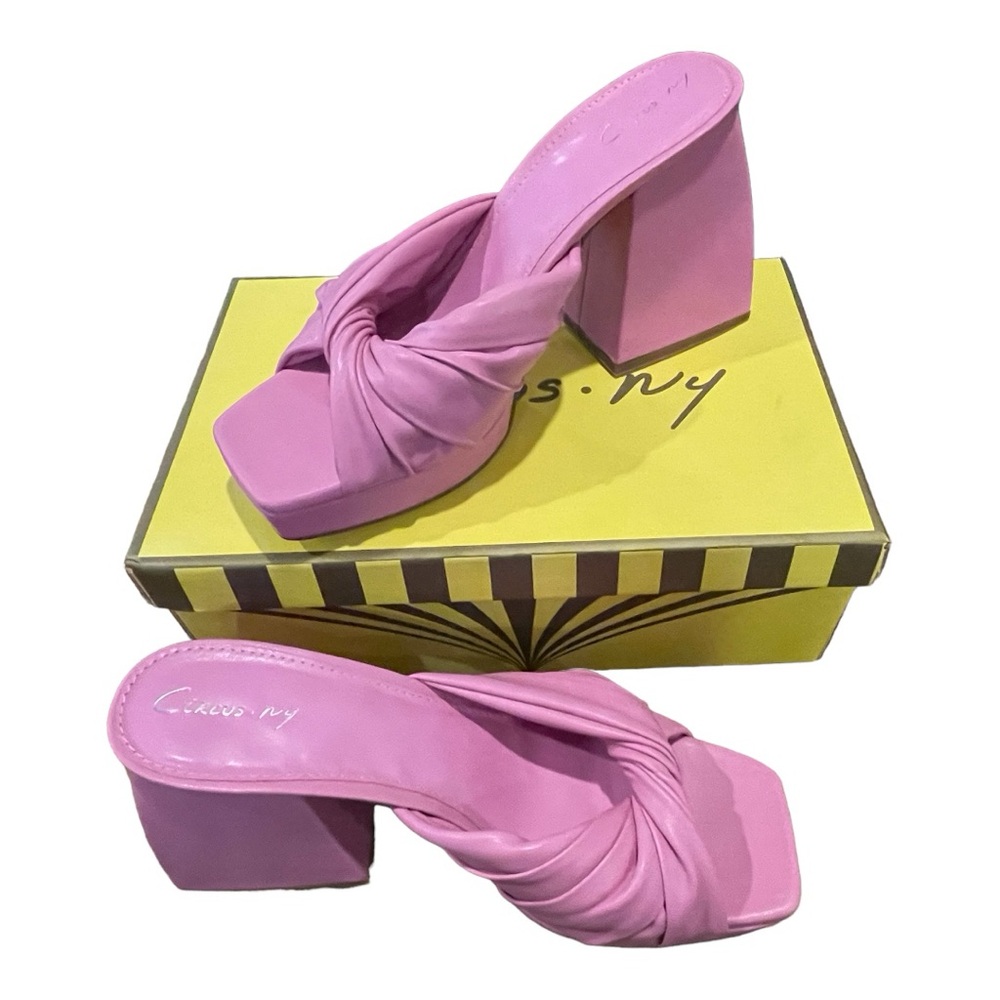 🆕 Circus NY by Sam Edelman Marianna Sandal Block Heels Barbie Pink‼️ NIB - Picture 9 of 15